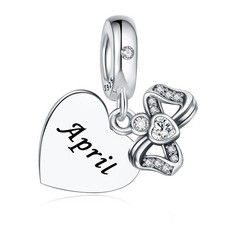 Birthstone Charms 925 Sterling Silver Charms Fit Charms Bracelet Fit Wife M - 08
