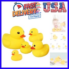 Bath Duck Toys 5 Pcs Rubber Duck Family Squeak Ducks Baby Shower Toy for Todd...