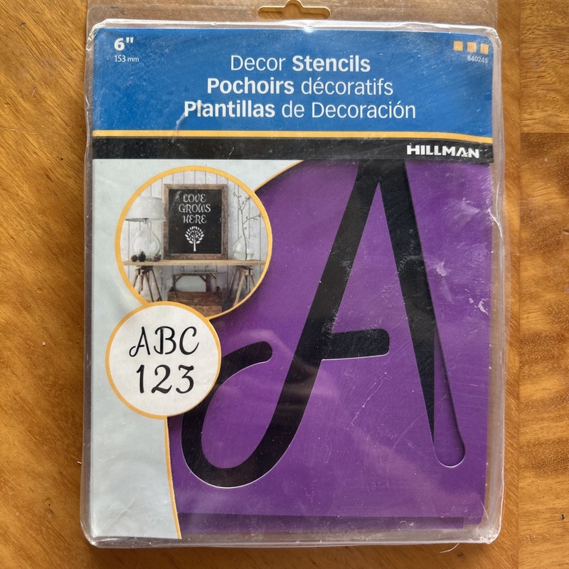 HILLMAN 4 in. Oil Board Decorative Script Stencil Pack 4 Inch Stencil Set 38 pk