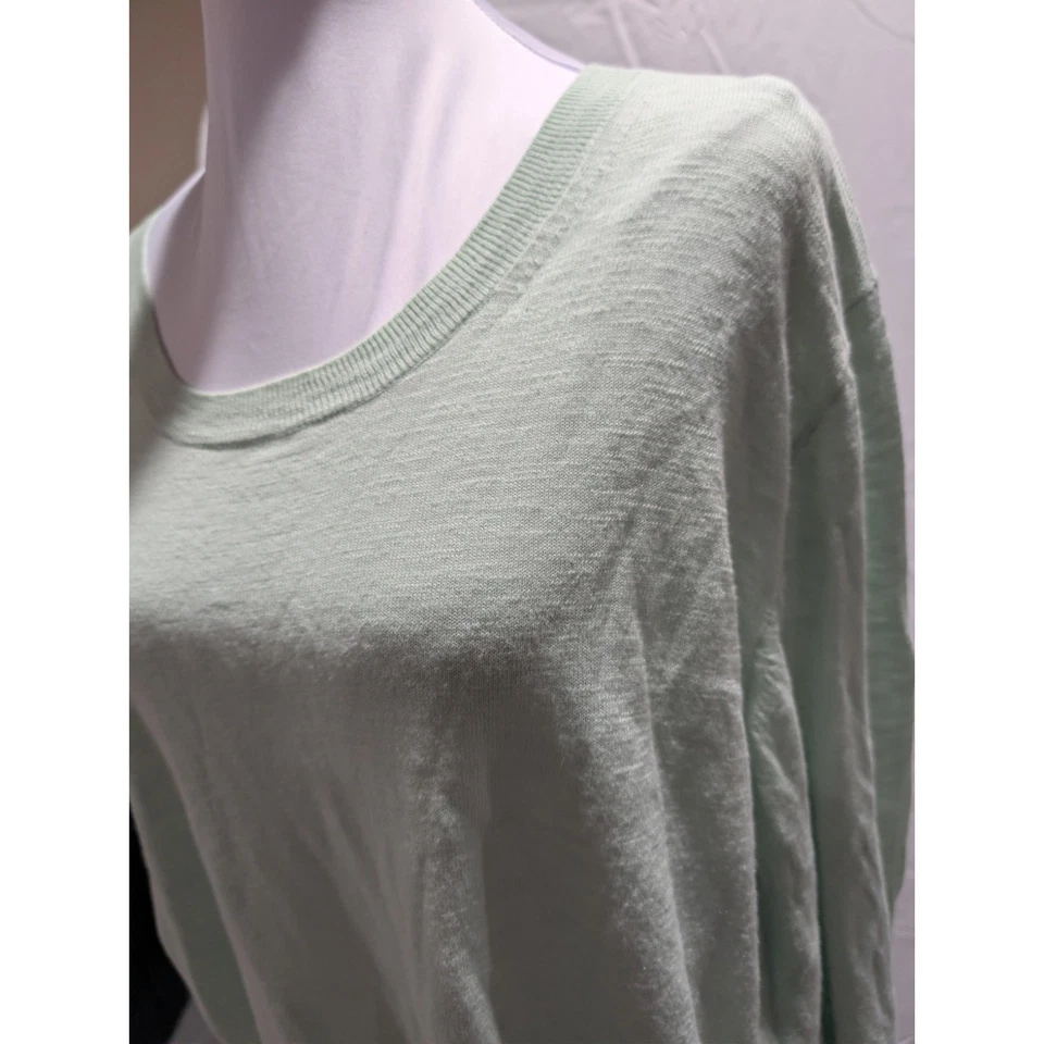 J. Blusa túnica Crew Sweater feminina tamanho XXL verde gola redonda 2XL - Imagem 2 de 4