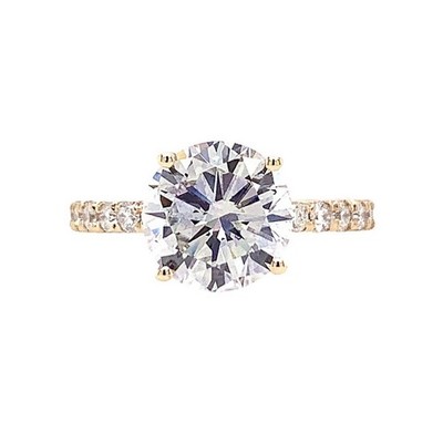 IGI Diamant Ehering 1,85 kt Lab Created Rundschliff 18 kt Gelbgold E F VVS2