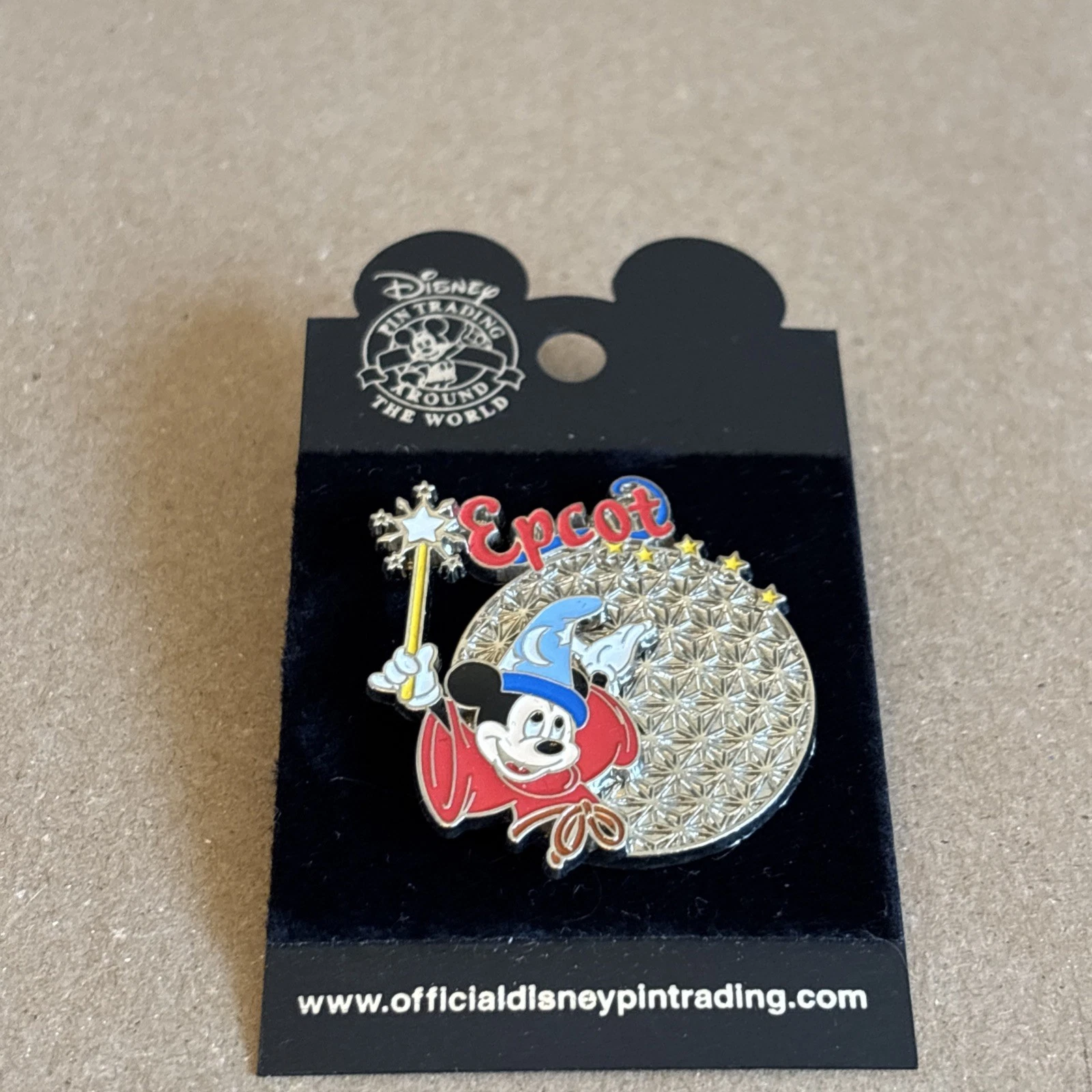Disney WDW Epcot Sorcerer Mickey Pin Spaceship Earth Fantasia