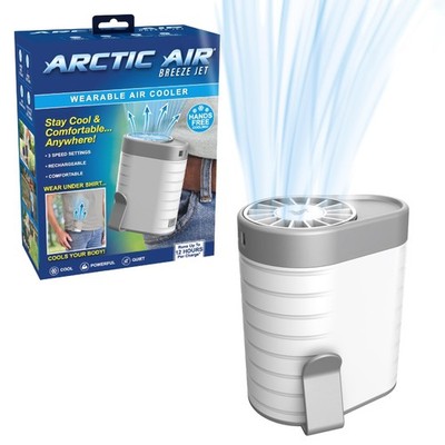 Arctic Air Breeze Jet Wearable Air Cooler, 3-Speed Portable Rechargeable Fan,...