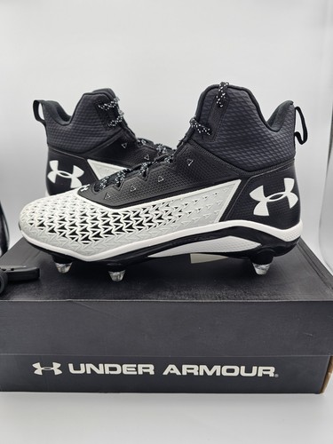Under Armour Hammer D Football Cleats Black White 3022173-001 Men's Size 10.5 - Picture 1 of 5
