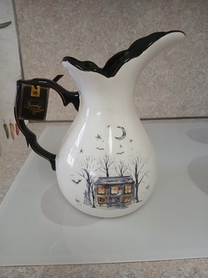 Potters Studio Halloween Spooky Water Pitcher , Haunted House, 12'' tall