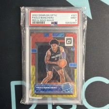 PAOLO BANCHERO PSA 9 2022 DONRUSS OPTIC #221 RED GOLD WAVE RC RATED ROOKIE /99