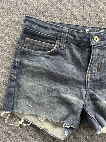 Juicy Couture Y2K Denim Cutoff Shorts Raw Hem Women's Size 30 Made in USA - Afbeelding 2 van 15