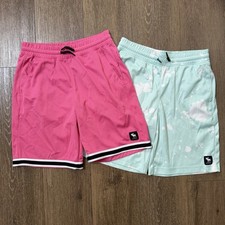 Abercrombie Fitch Kids Mesh Basketball Short Lot Boys 13/14 Pink Green