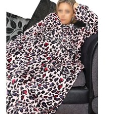 Maniche Per Coperta Indossabili In Stampa Leopardo Super Morbide E Calde In Pile
