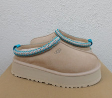 UGG TAZZ DRIFTWOOD SUEDE PLATFORM SLIPPERS SHOES, WOMEN US 9/ EUR 40 NEW