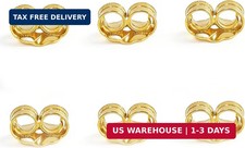 14K Gold Earring Backs for Stud Earrings - Yellow Locking 3 Pairs 