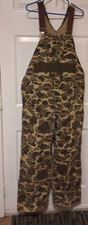 VTG 80s Carhartt Insulated Duck Camo Canvas Bibs BQ113 40X32 Made In USA
