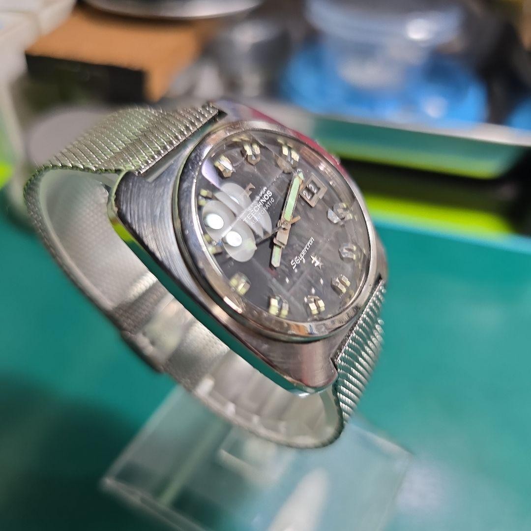 TECHNOS Sparklon Automatic Black Date Analog Men'… - image 6