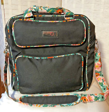 Everything Mary Carry Shoulder Bag Scrapbook Craft Organizer Black  Floral EUC