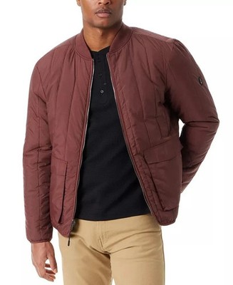 BASS OUTDOOR Men's Reversible Zip Front Liner Bomber Jacket  Rum Raisin Size S