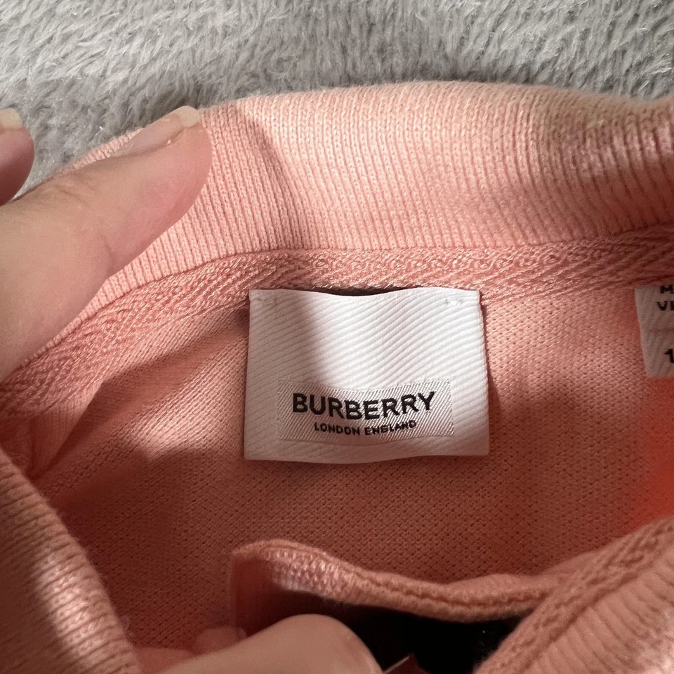 Vestido Burberry Niñas 4Y Rosa Polo Icono Rayas Tapeta Manga Corta Falda Acampanada Foto 3 de 4