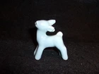 Vintage Miniature Blue Pottery Deer Fawn Figurine Morton Shawnee 2 1/4” Tall