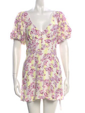 Anthropologie X Love & Lemons Floral Mini Dress Size XS Lavender Puff $298 NWT