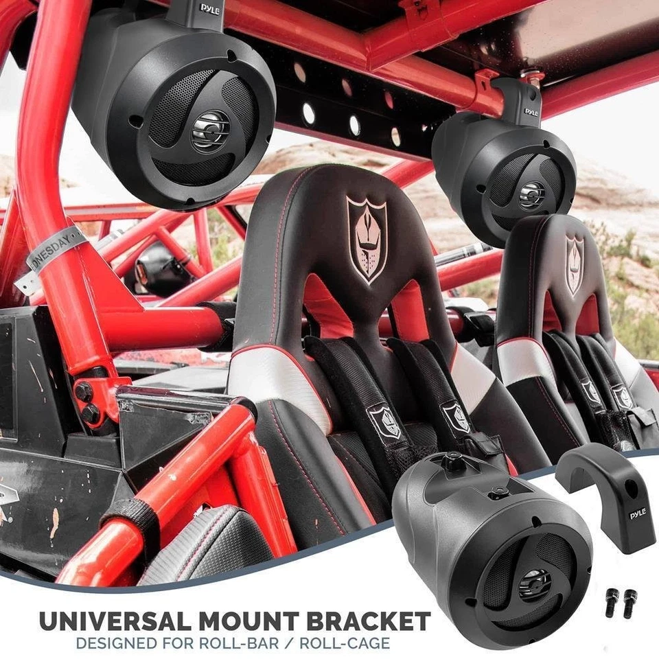 Pyle 4 водонепроницаемые внедорожные динамики рейтинг 900 Вт компактный мощный спортивный автомобиль пара - Изображение 4 из 4