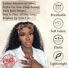 STGDAK Paisley Wide Boho Headband Knotted Turban Hair Wrap