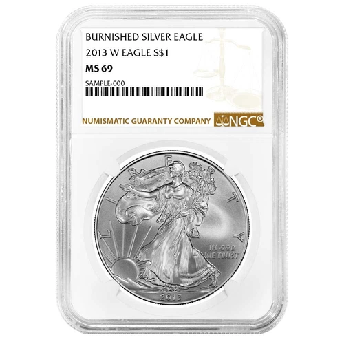 2013-W $1 1-oz Burnished American Silver Eagle NGC MS69 Brown Label