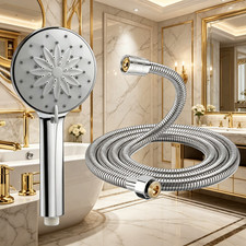 Combo 6 Spray Settings High Pressure Shower Head Filter Handheld Rainfall 1.5m