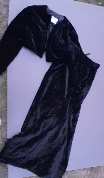 Women American Vintage Suit Black Velvet S-M