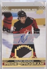 2022 UD TEAM CANADA JUNIORS RC PRIDE PROGRAM PATCH AUTO MAVRIK BOURQUE /25