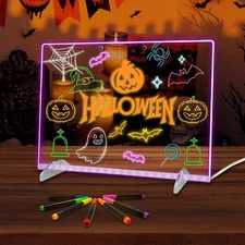 LED Note Board with Colors, 13.8"X10" 4 Modes & 7 Colors Led Acrylic Message Boa