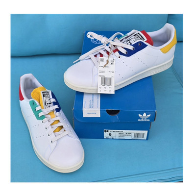 adidas Originals Stan Smith Low Top Lace-Up Leather Sneakers White Multi H00329