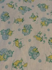 Vintage Carter's Green Blue Yellow Circus Clown Bear Balls Baby Blanket 30x30