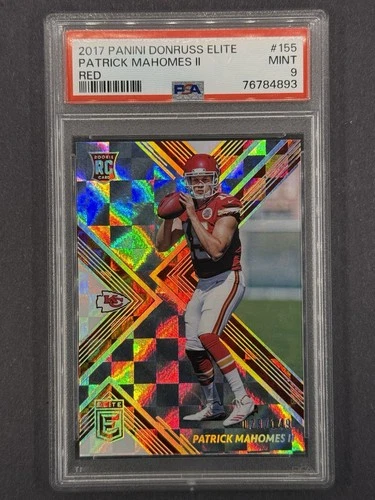 2017 Donruss Elite - Rookies Patrick Mahomes II #155 Red /149 (RC) PSA 9