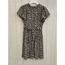 Loft Leopard Short Sleeve Dress XS