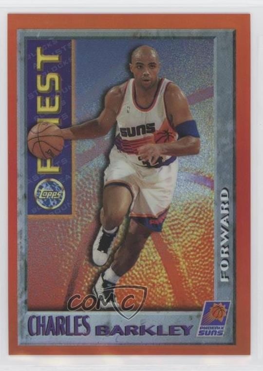 1995 Topps Finest Mystery Test Issue Border Refractor Charles Barkley HOF 0l1s