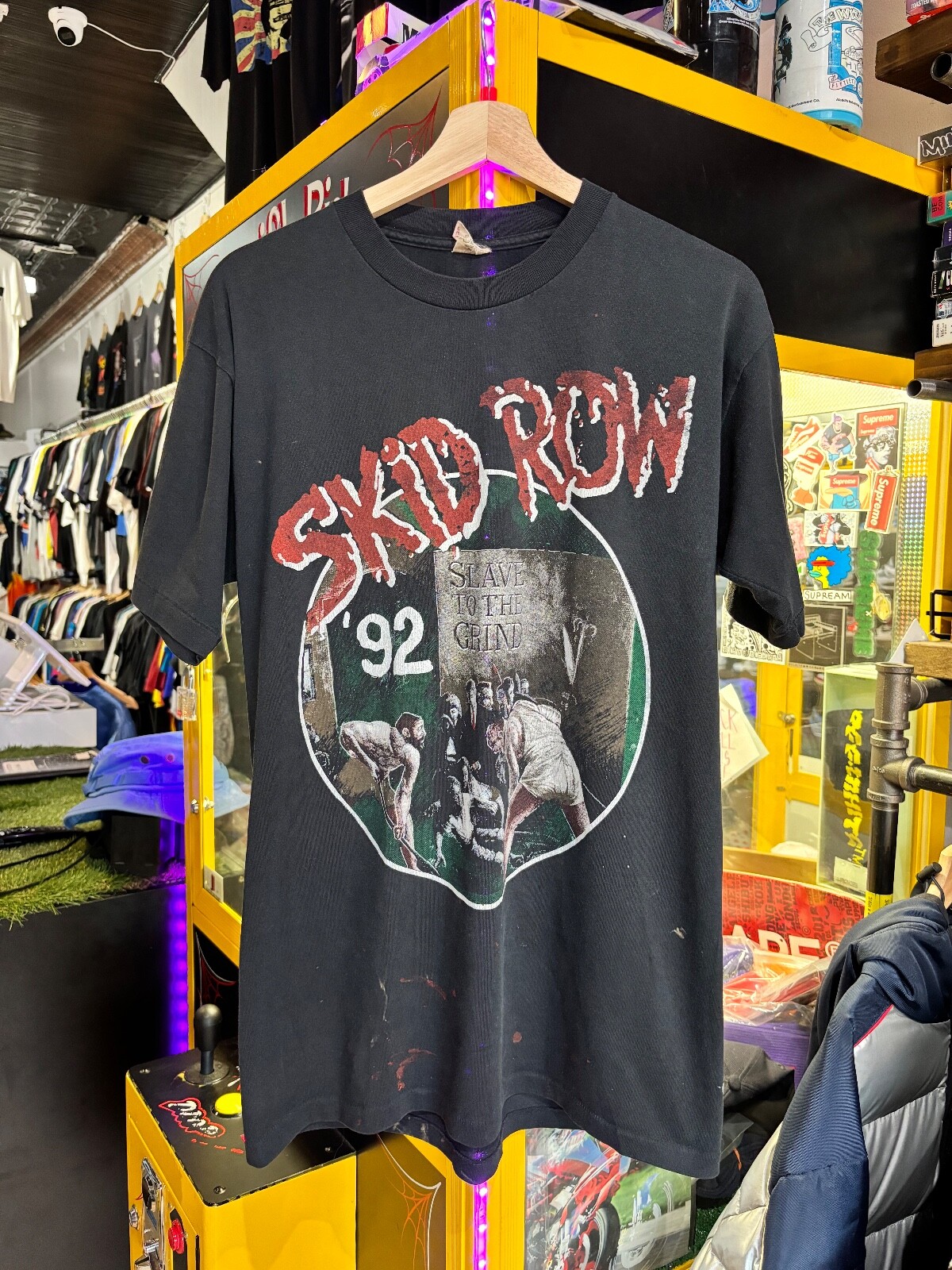 FILA Camicia concerto vintage 1992 Skid Row Slave To The Grind Tour Band taglia Large RARA