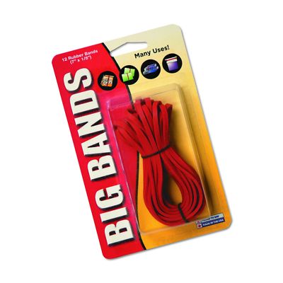 Alliance Big Bands Red Rubber Bands, 7 X 1/8 Inches, 12/Pack (801593071824)