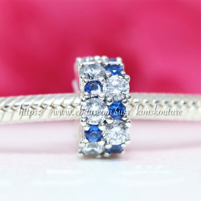 Authentic Pandora Charm Silver Clear Blue Sparkling Clip 799171C01