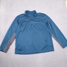 MTA Sport Sweater Men’s XL Blue Tech Fleece 1/4 Zip Pullover Long Sleeve