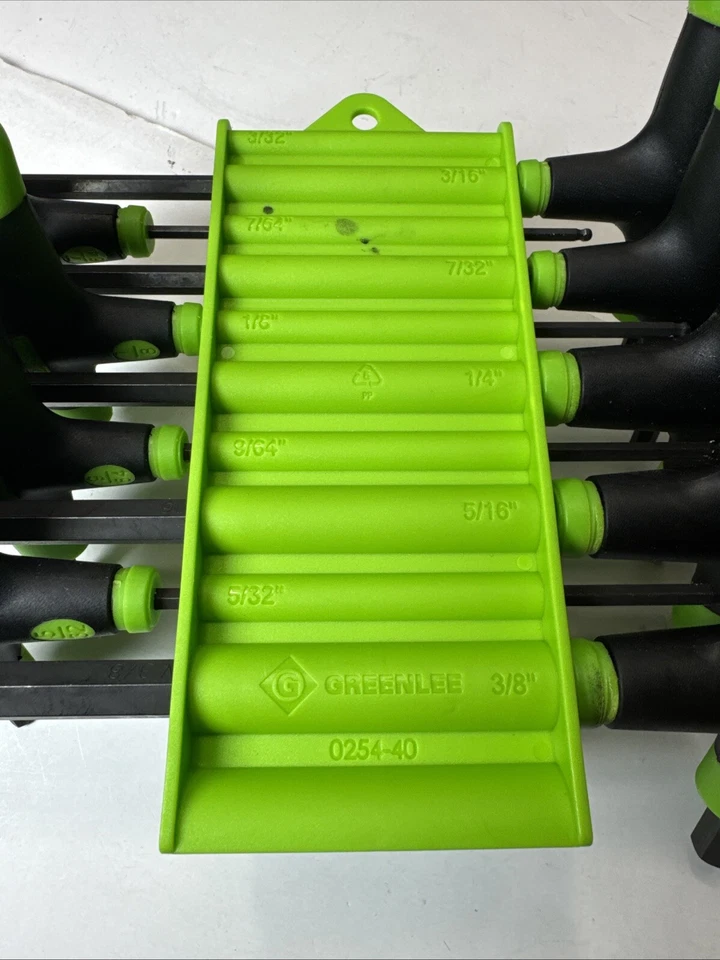 Greenlee 0254-40 9-Piece T-Handle Hex Key Wrench Set, Missing 3/32” - Image 4 of 4
