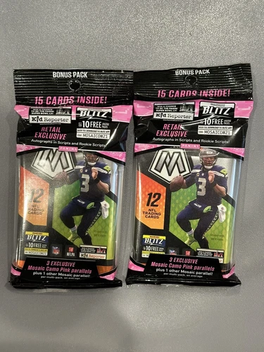 2021 NFL Panini Mosaic Football NFL Cello Fat Pack (15 Cards Per Pack) - Sealed