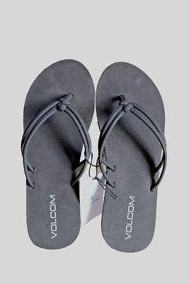 Brand new with tags - Volcom girls US size 3 black flip flop sandals 