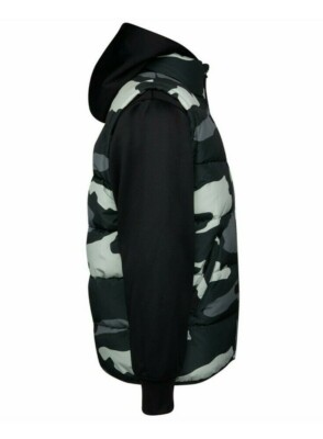 Jordan Boys Black Camo Hybrid Hooded Full Zip Vest Jacket | eBay