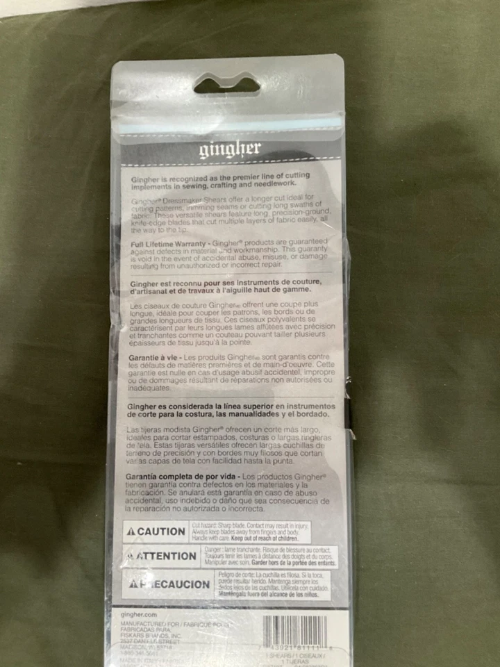 Tijeras de navaja Ginger 8" borde cuchillo modista 20 cm nuevas en caja Foto 2 de 2