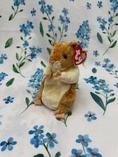 Ty Beanie Baby  Pellet  Hamster Rodent Off-White and Brown Pocket Pet Beanie