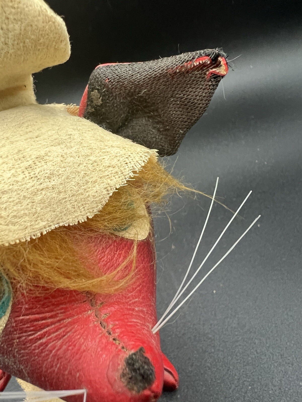 Vintage Mid Century TKR Jestia Vinyl Red Mouse #725 Stuffed Animal Figure Japan