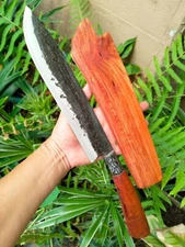 Custom Machete Bowie Thai E-Nep knife 10.1”forged engraved, Rosewood handle&pod