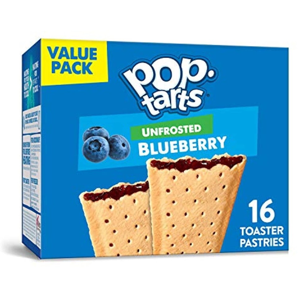 POP TARTS TOASTER PASTRIES FROSTED UNFROSTED BLUEBERRY FLAVOR 16 CT