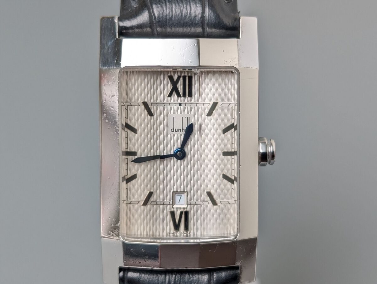 DUNHILL Dunhillion 8014 Cut Glass Date Romen Dial Quartz DUNHILL Dunhillion 8014 Cut Glass Date Romen Dial Quartz