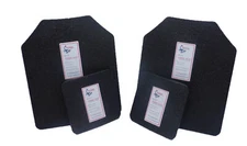 4 PC Level III AR500 Steel Armor Two 10 x 12+ Two 6 x 6 Plates -Full Frag Coated