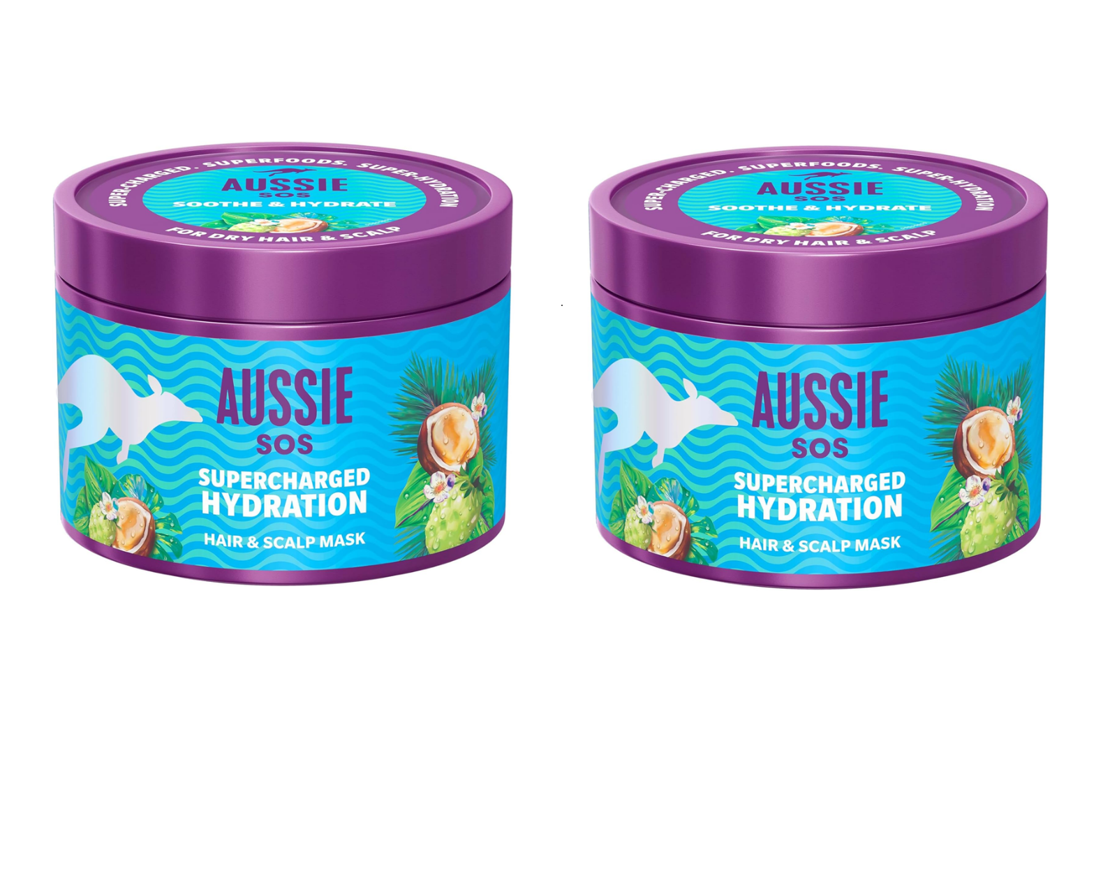 2x Aussie SOS Supercharged Hydration Scalp & Hair Mask Soothe Dry Scalp 500ml - Image 4